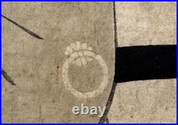 ORIGINAL KIKUGAWA EIZAN EDO WOODBLOCK MAN with FALCON JAPAN ASIAN JAPANESE ART