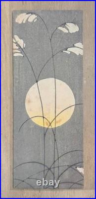 Ohara Koson Japanese Woodblock Print Autumn Grass Moon Taisho Authentic
