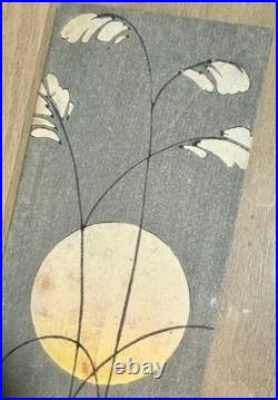 Ohara Koson Japanese Woodblock Print Autumn Grass Moon Taisho Authentic