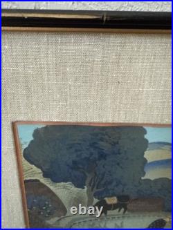 Ohno Bakufu Planting Rice Farming Planting Japanese Woodblock Print Matte Framed