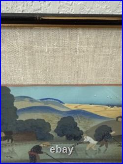 Ohno Bakufu Planting Rice Farming Planting Japanese Woodblock Print Matte Framed
