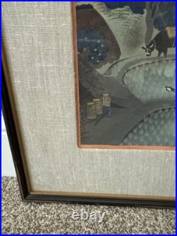 Ohno Bakufu Planting Rice Farming Planting Japanese Woodblock Print Matte Framed