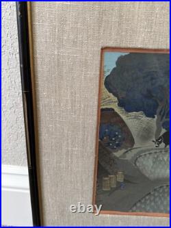 Ohno Bakufu Planting Rice Farming Planting Japanese Woodblock Print Matte Framed