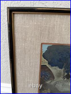 Ohno Bakufu Planting Rice Farming Planting Japanese Woodblock Print Matte Framed