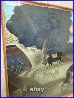 Ohno Bakufu Planting Rice Farming Planting Japanese Woodblock Print Matte Framed