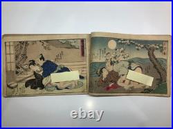 Old Japanese woodblock print bookShunga, Ukiyo-e, Meiji era, Bijin-ga, Dog
