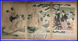 Old book with woodblock prints Ukiyo-e Masterpieces of Edo Customs Vol. 3, 1916