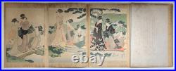 Old book with woodblock prints Ukiyo-e Masterpieces of Edo Customs Vol. 3, 1916