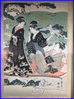 Old book with woodblock prints Ukiyo-e Masterpieces of Edo Customs Vol. 3, 1916