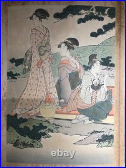 Old book with woodblock prints Ukiyo-e Masterpieces of Edo Customs Vol. 3, 1916