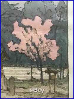 Omuro by Hiroshi Yoshida (1876-1950). Japanese Woodblock. No reserve