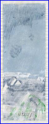 Orig Signed Extra Large Woodblock Print Rain