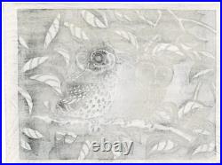 Orig Tomikichiro Tokuriki Signed Extra Large Woodblock Print Two owls