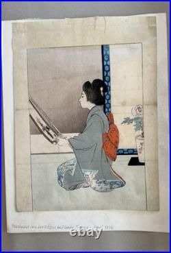 Original Antique Japanese Woodblock Print Shin-Hanga Artist