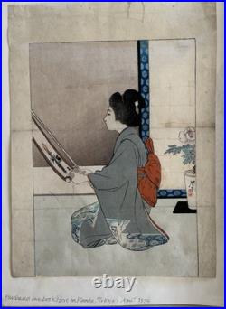 Original Antique Japanese Woodblock Print Shin-Hanga Artist