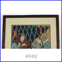 Original Antique Woodblock Print On Rice Paper Toyokuni Kunisada (1786-1864)