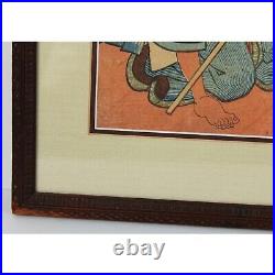 Original Antique Woodblock Print On Rice Paper Toyokuni Kunisada (1786-1864)