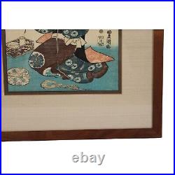 Original Antique Woodblock Print On Rice Paper Toyokuni Kunisada (1786-1864)