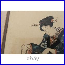 Original Antique Woodblock Print On Rice Paper Toyokuni Kunisada (1786-1864)