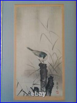 Original Imao Keinen Japanese Woodblock Print Titled Reeds By Stream 9 x 14