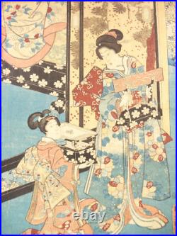 Original Japanese Ukiyo-e Utagawa Kunisada Toyokuni Woodblock Edo Period