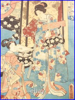 Original Japanese Ukiyo-e Utagawa Kunisada Toyokuni Woodblock Edo Period