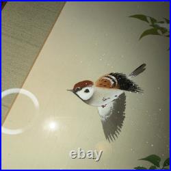 Original Japanese Woodblock Print by Ohara Koson Bird Winter Trees Snow