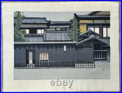 Original Junichiro Sekino Signed Huge Japanese Woodblock Print Kuwana