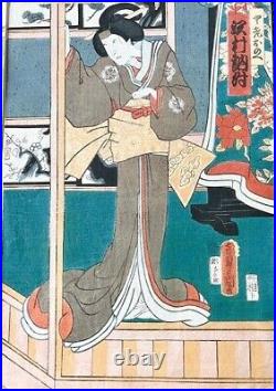 Original Kunisada (Toyokuni III) (1786-1864) 2 Japanese Woodblock Prints