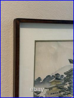Original Nisaburo Ito Japanese Woodblock Print Golden Pavilion Kyoto 1950s