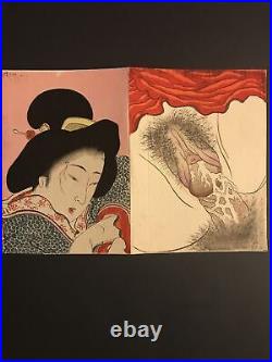 Original Tomioka Eisen Japanese Woodblock Shunga Print E