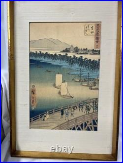 Original UTAGAWA HIROSHIGE print YOSHIDA Greatbridge on TOYO river#35