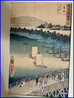 Original UTAGAWA HIROSHIGE print YOSHIDA Greatbridge on TOYO river#35