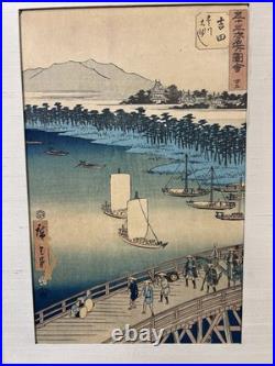 Original UTAGAWA HIROSHIGE print YOSHIDA Greatbridge on TOYO river#35