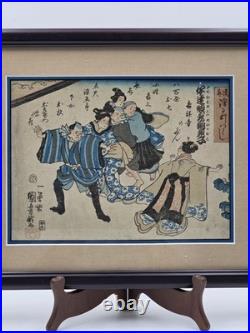 Original Utagawa Kuniyoshi Edo Period Japanese Woodblock Print Ukiyo-e c1850