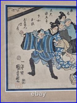 Original Utagawa Kuniyoshi Edo Period Japanese Woodblock Print Ukiyo-e c1850