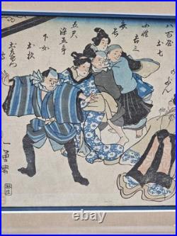 Original Utagawa Kuniyoshi Edo Period Japanese Woodblock Print Ukiyo-e c1850