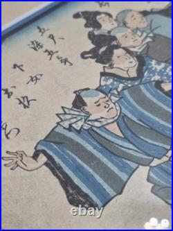 Original Utagawa Kuniyoshi Edo Period Japanese Woodblock Print Ukiyo-e c1850