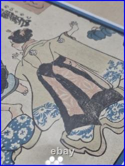 Original Utagawa Kuniyoshi Edo Period Japanese Woodblock Print Ukiyo-e c1850