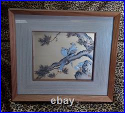 Original Vintage Japanese Woodblock Print'Spring Birds