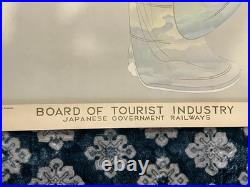 Original Woodblock Print. Board Of Tourist Industry Japan Govt Railways Poster