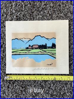 Original Woodblock Saburo Miyata Miyajima Woodblock Hand Signed With Signature