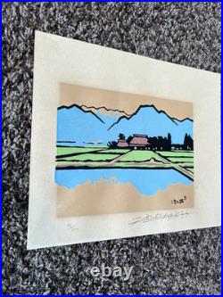 Original Woodblock Saburo Miyata Miyajima Woodblock Hand Signed With Signature