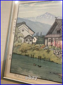 Original japanese woodblock print Tishri Yoshida Matsumoto Framed Kabutoya Galle