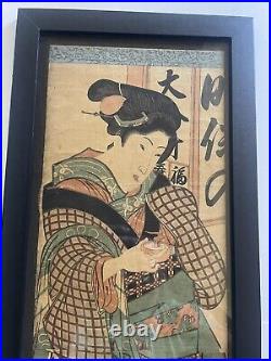 Original ukiyo-e woodblock print by master artist Kesai Eisen c. 1835