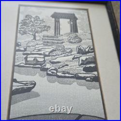 Original vintage signed woodblock print by Gihachiro Okuyame