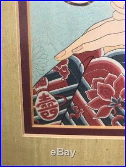 Paul Jacoulet 1950 Japanese Woodblock Print Signed. Le Mandarin Aux Lunettes
