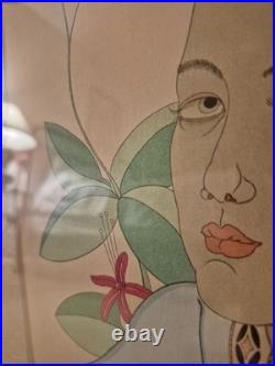 Paul Jacoulet original Japanese woodblock print Une jeune fille de Fidji 15x18