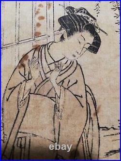RARE! Japanese Antique Woodblock Print 18th Century KORYUSAI 6 Immortal Poet Set