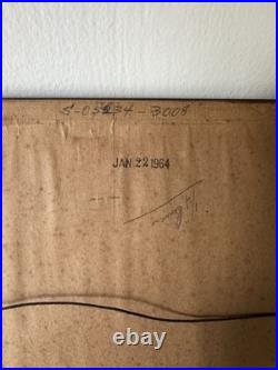 Rare Bakufu Ohno 1952 Vintage Japanese Woodblock Print Night Scene of Water Mill